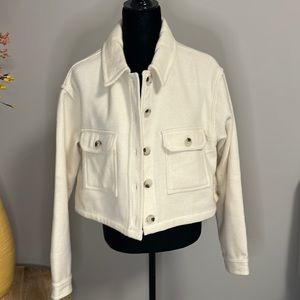 Ivory/Cream Cropped Shacket